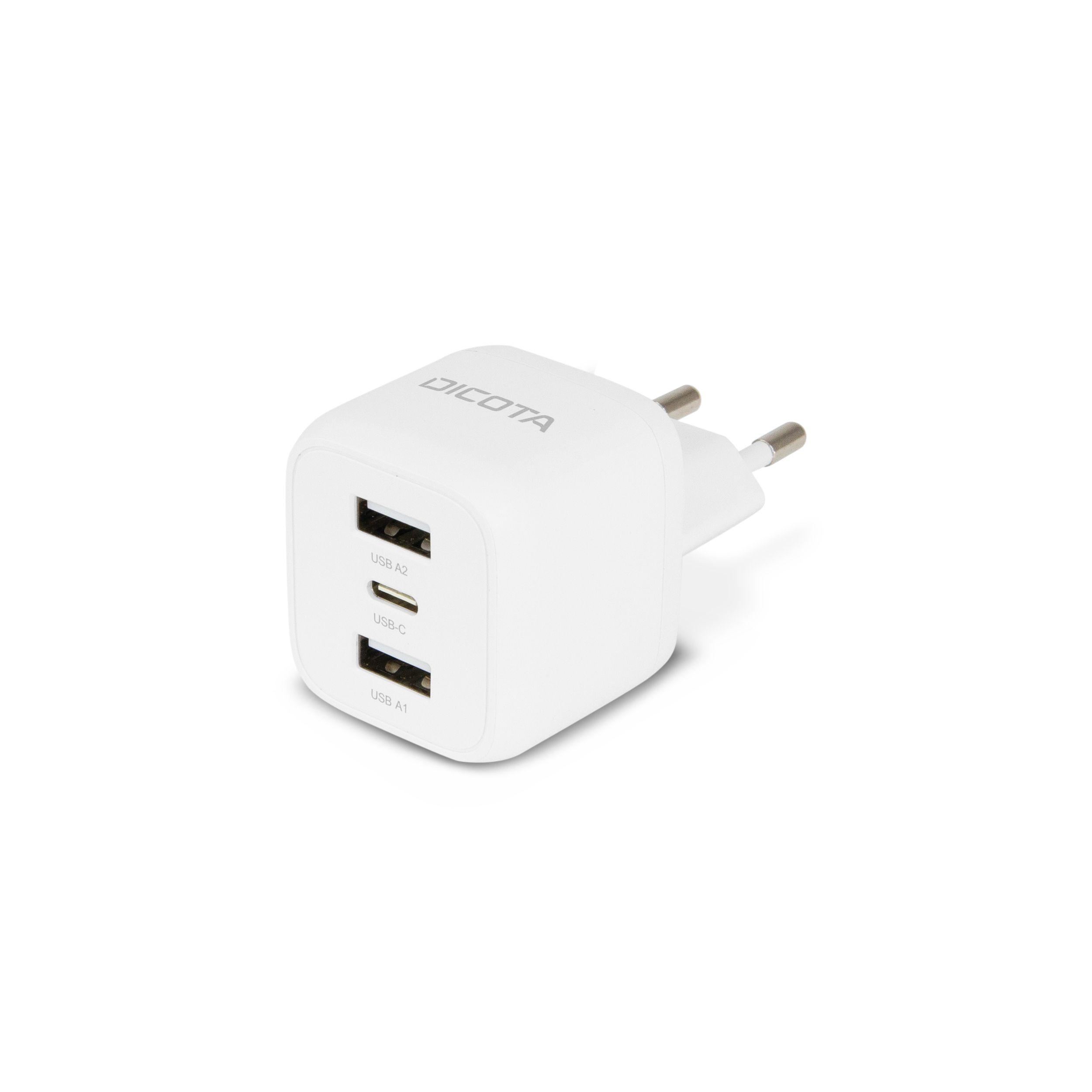 Ładowarka sieciowa GaN Dicota 2x USB-A 1x USB-C 32W biała - obrazek 2