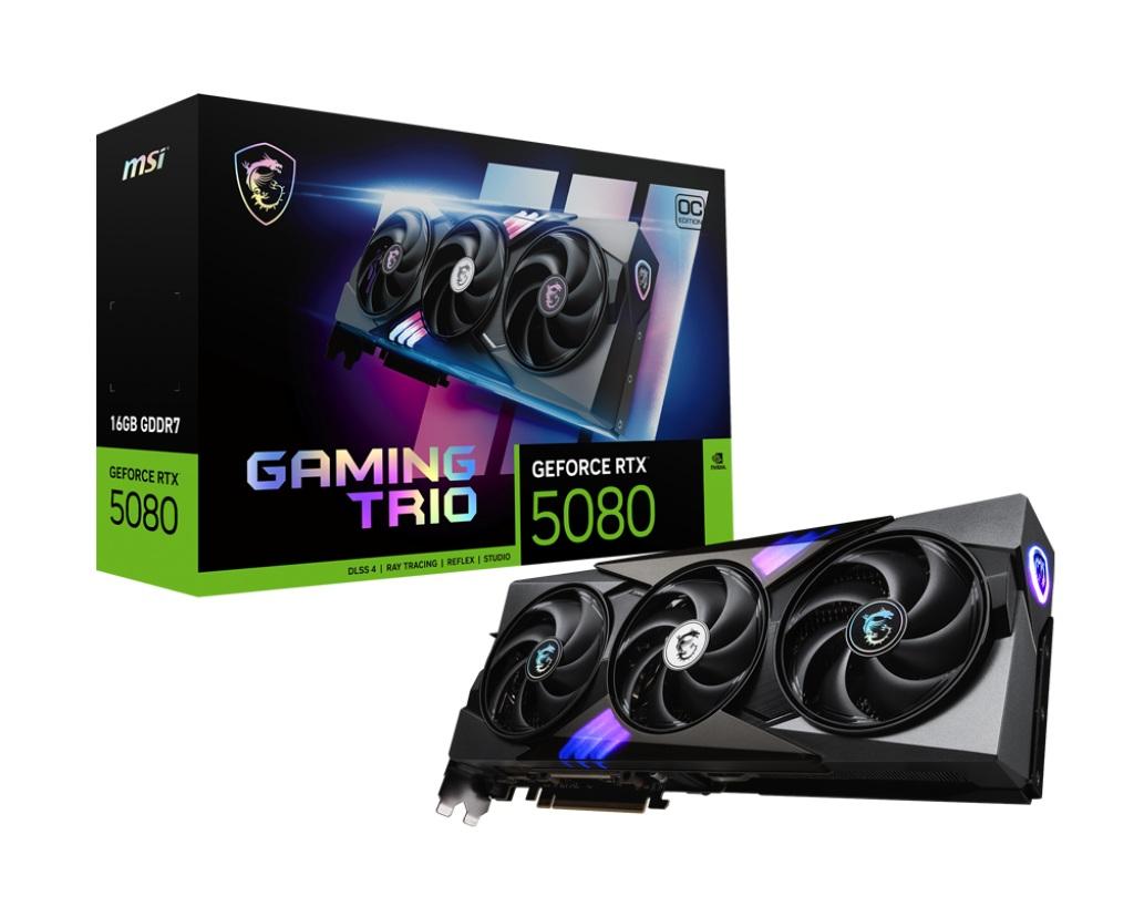 MSI GeForce RTX 5080 Overclocked Triple Fan DLSS 4 16GB