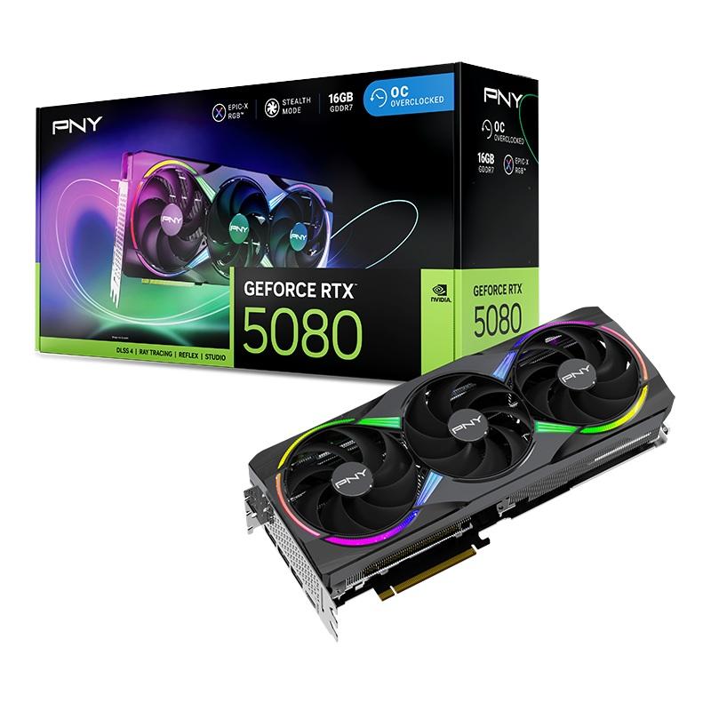 PNY GeForce RTX 5080 ARGB EPIC-X RGB Overclocked Triple Fan 16GB