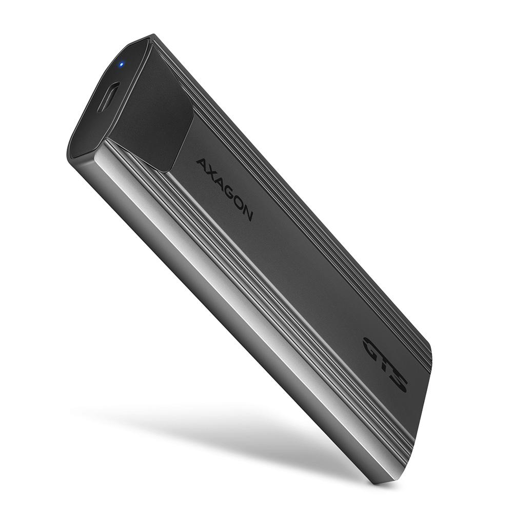 Obudowa zewnętrzna Axagon do dysków M.2 NVMe & SATA SSD/USB-C 3.2 G2, 30-80mm, UASP, TRIM czarna