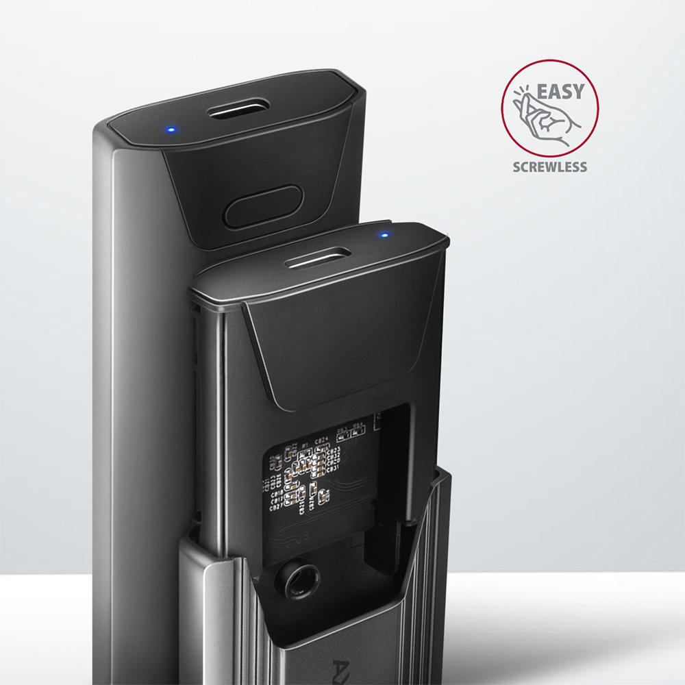 Obudowa zewnętrzna Axagon do dysków M.2 NVMe & SATA SSD/USB-C 3.2 G2, 30-80mm, UASP, TRIM czarna - obrazek 4