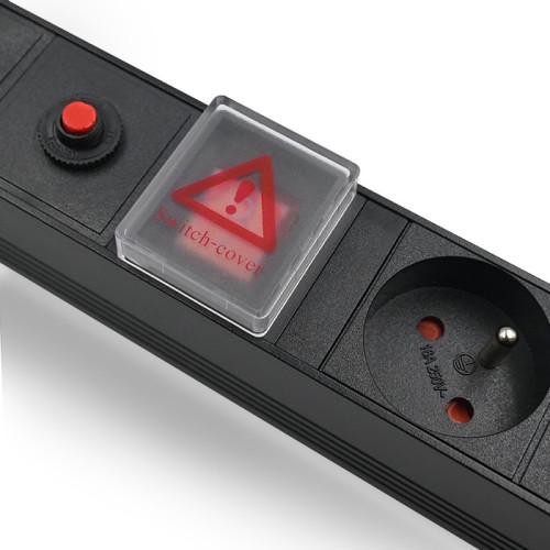 Listwa zasilająca antyprzepięciowa Qoltec do szafy RACK 19 1U 16A PDU 6xFRENCH 2m czarna - obrazek 6