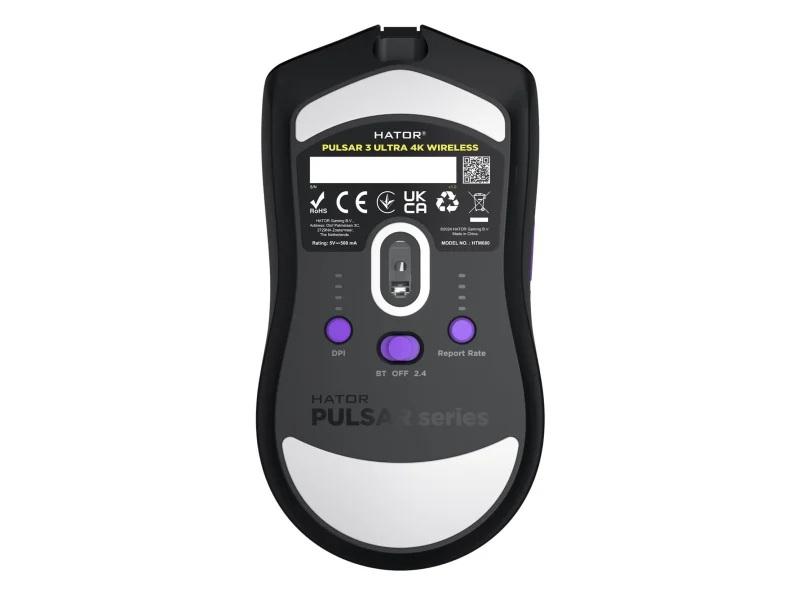 Mysz dla graczy bezprzewodowa Hator Pulsar 3 Ultra 4K Wireless czarna - obrazek 2