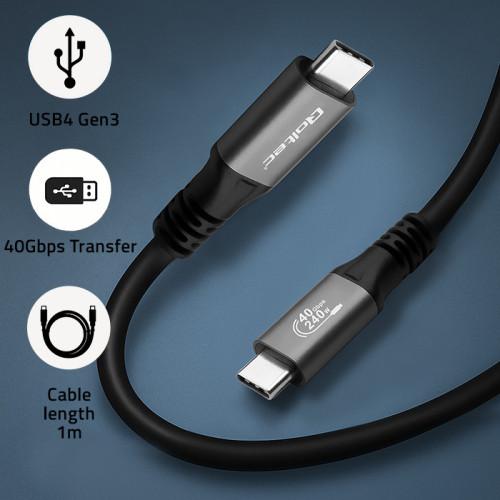 Kabel USB-C Qoltec PD 240W USB4 Thunderbolt 3/4 4K 40Gb/s 1m czarny - obrazek 4