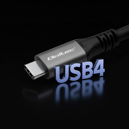Kabel USB-C Qoltec PD 240W USB4 Thunderbolt 3/4 4K 40Gb/s 1m czarny - obrazek 5
