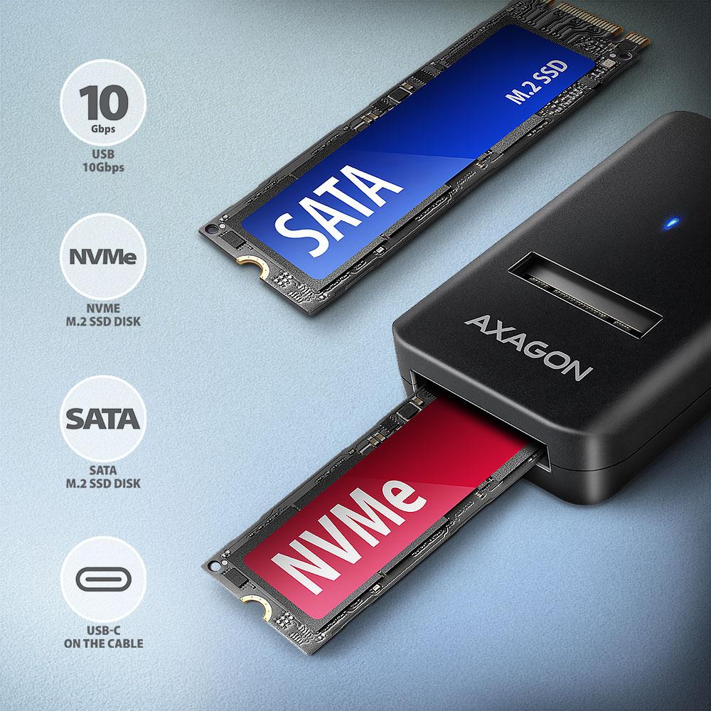 Stacja dokująca/adapter USB3.2 Gen 2 USB-C > M.2 NVMe/SATA SSD - obrazek 2