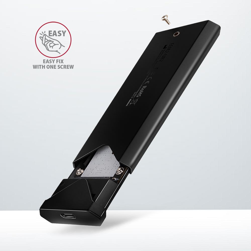 Obudowa zewnętrzna Axagon do dysków M.2 NVMe SSD/ USB-C 3.2 G2 czarna - obrazek 3
