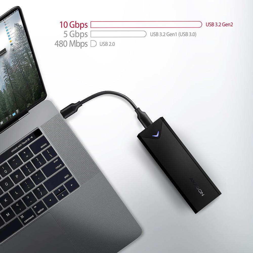 Obudowa zewnętrzna Axagon do dysków M.2 NVMe SSD/ USB-C 3.2 G2 czarna - obrazek 7