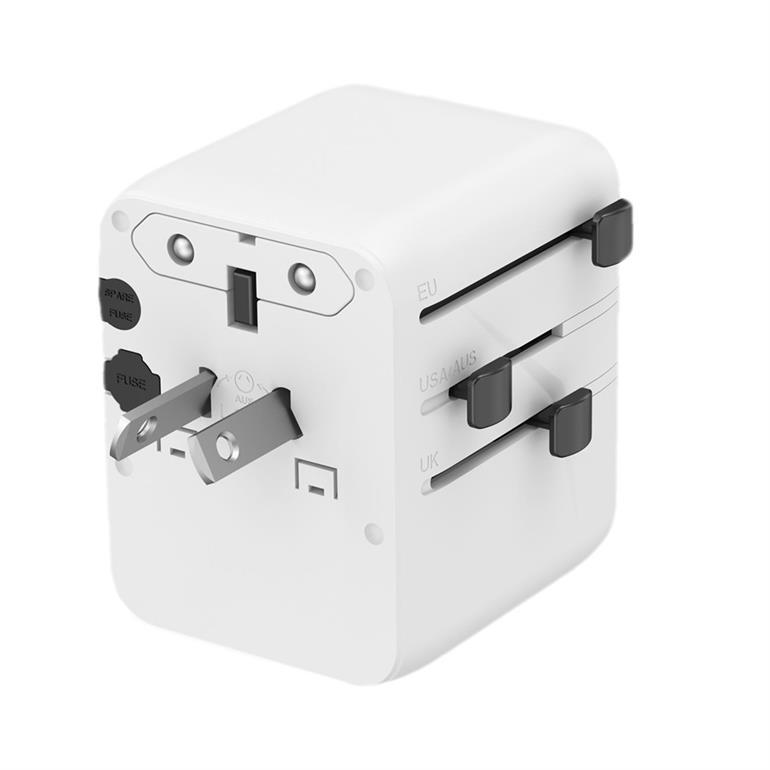 Uniwersalny adapter zasilania Gembird TPA-1A2C20-01-W z ładowarką 2x USB-C, 1x USB-A, 20W Gan biały - obrazek 2