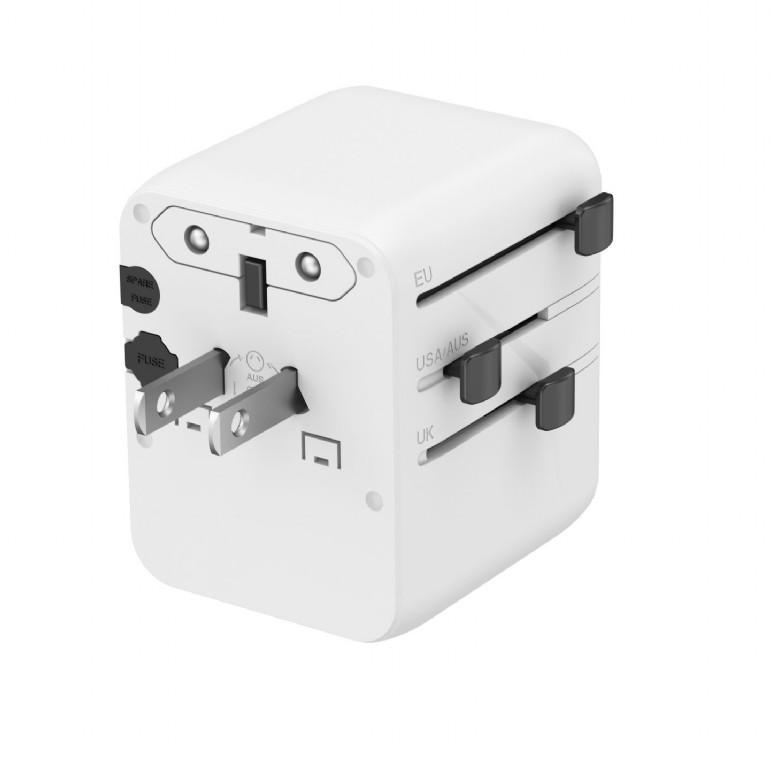 Uniwersalny adapter zasilania Gembird TPA-1A2C20-01-W z ładowarką 2x USB-C, 1x USB-A, 20W Gan biały - obrazek 5