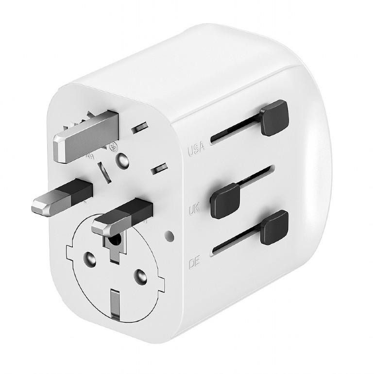 Uniwersalny adapter zasilania Gembird TPA-EU2A1C15-01-W z ładowarką 1 x USB-C, 2 x USB-A, 15W, GaN, biały - obrazek 4