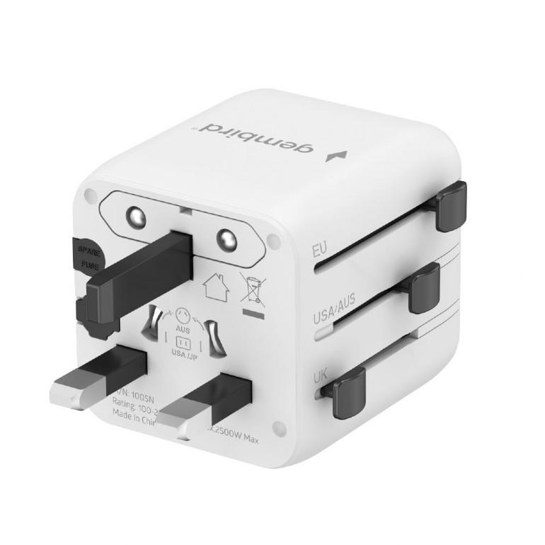 Uniwersalny adapter zasilania Gembird TPA-INT-01-W wtyk US,UK,EU,AU - gniazdo uniwersalne - obrazek 4
