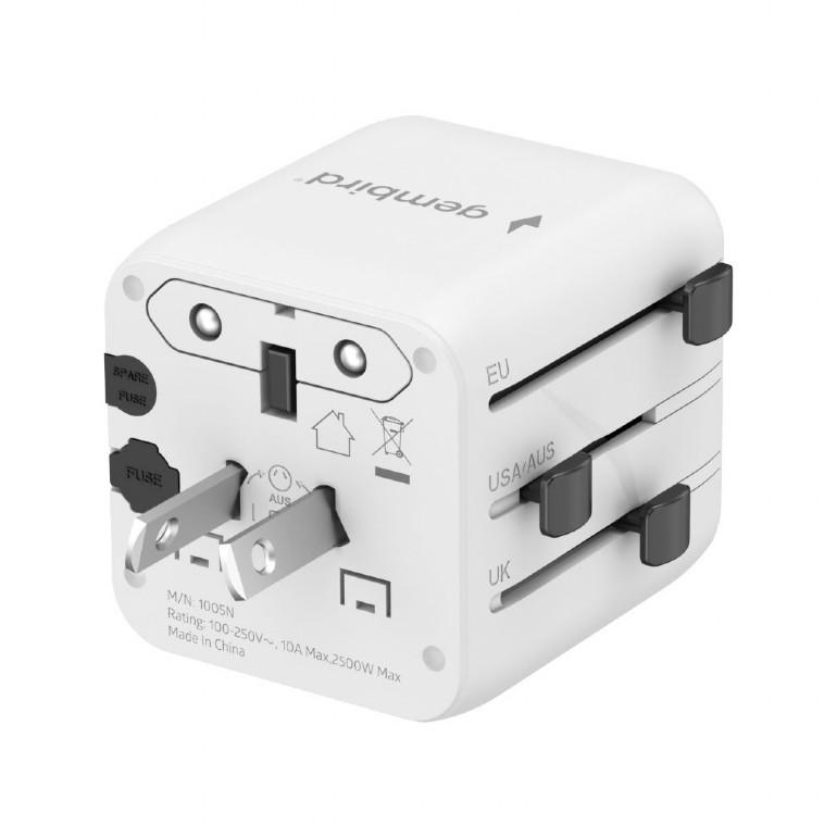 Uniwersalny adapter zasilania Gembird TPA-INT-01-W wtyk US,UK,EU,AU - gniazdo uniwersalne - obrazek 6