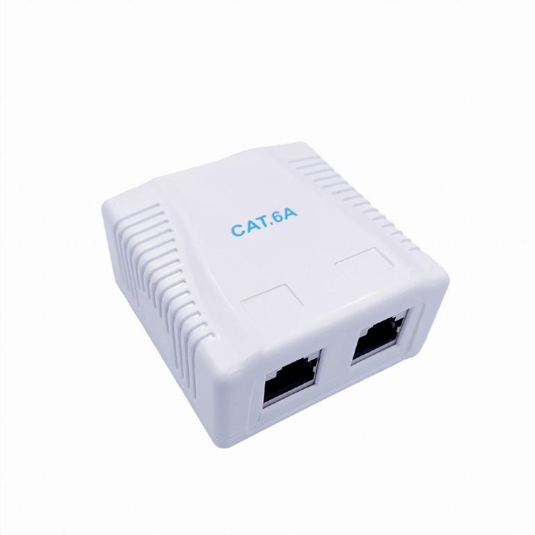 Gniazdo natynkowe Gembird FTP dwuportowe kat. 6A białe