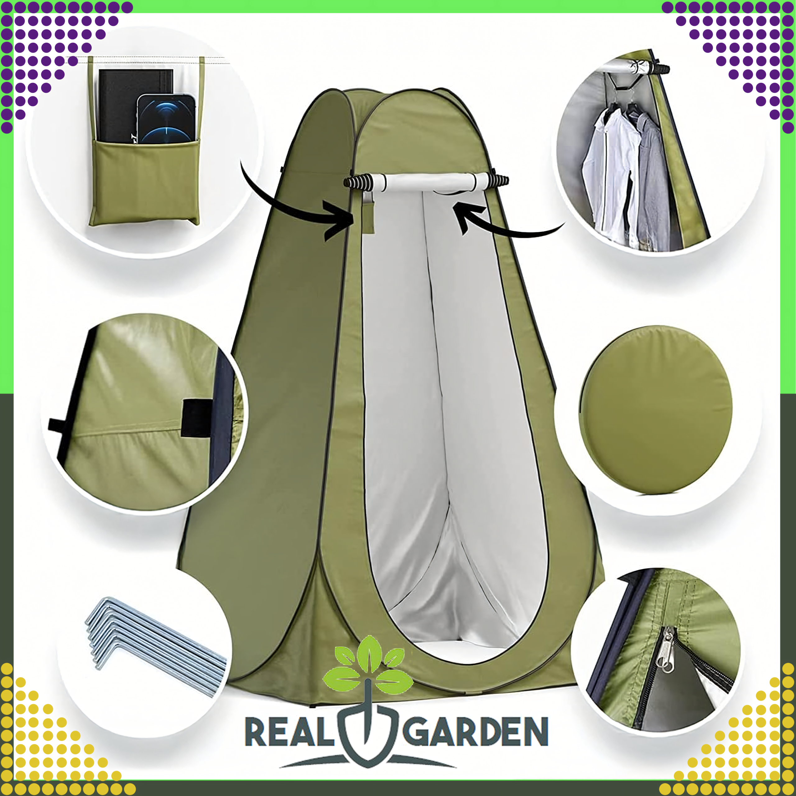 Namiot Składany Plażowy Przebieralnia Prysznic Toaleta Wc Turystyczny - obrazek 4