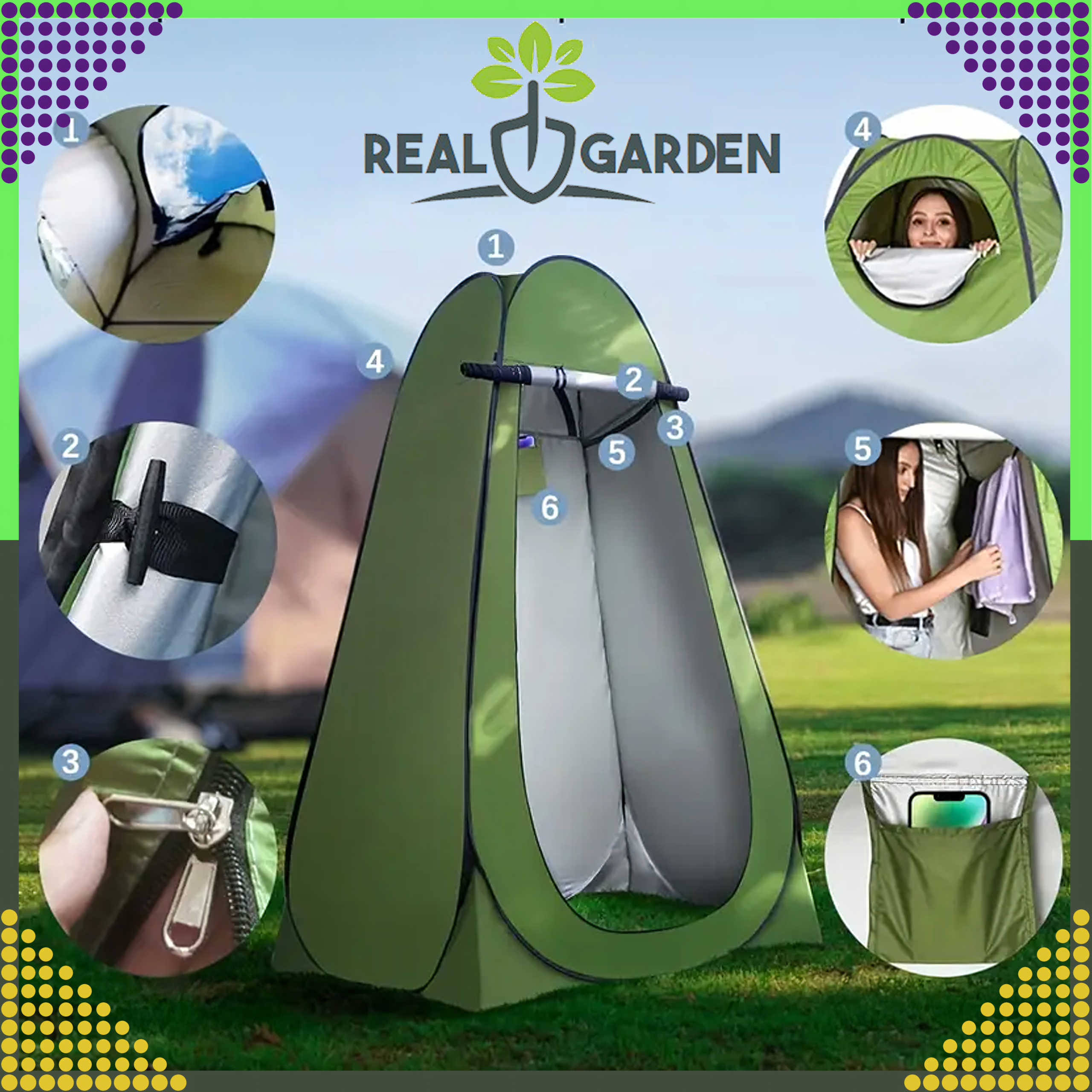 Namiot Składany Plażowy Przebieralnia Prysznic Toaleta Wc Turystyczny - obrazek 6