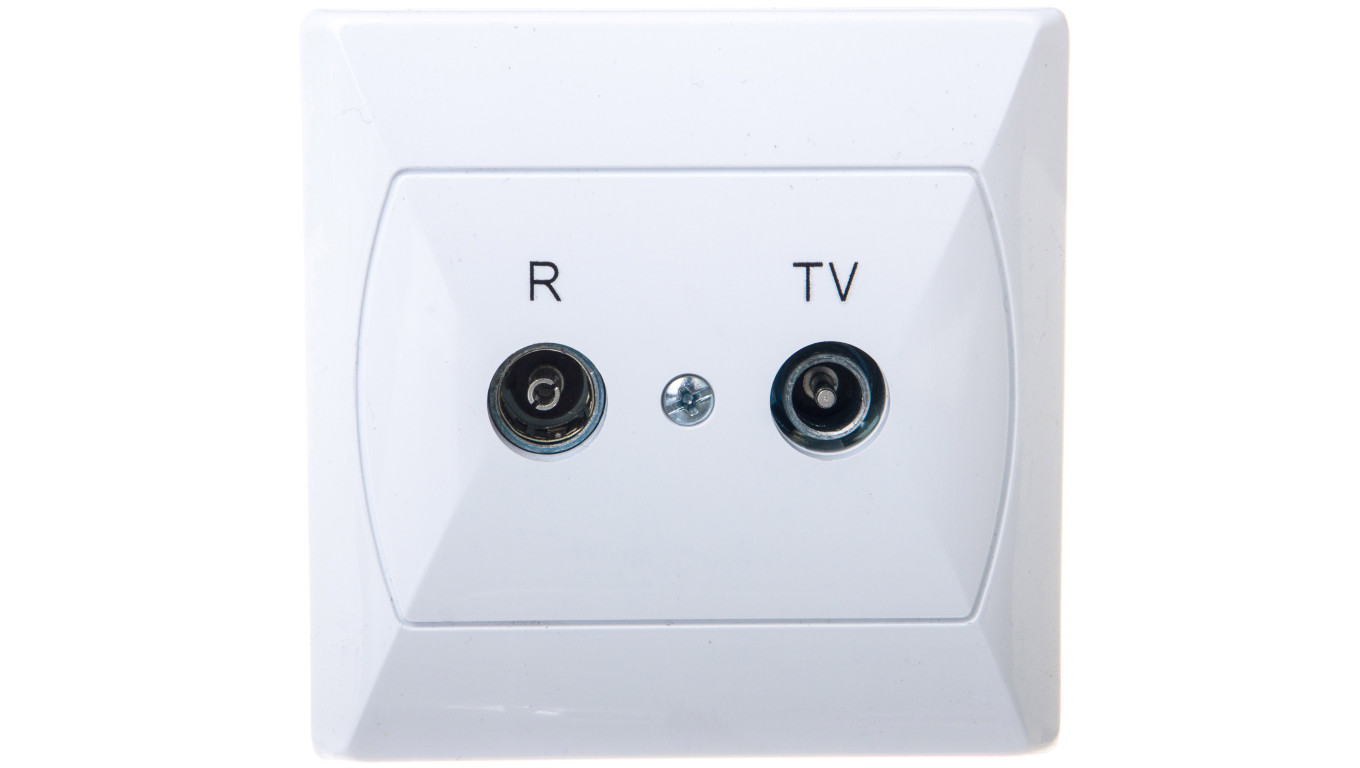 AKCENT Gniazdo antenowe RTV przelotowe 10dB białe GPA-10AP/00