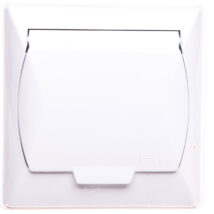 AKCENT Gniazdo bryzgoszczelne z/u IP44 klapka biała GPH-1AZ/00/w