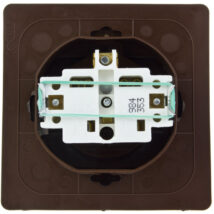 AKCENT Gniazdo bryzgoszczelne z/u IP44 klapka przezroczysta brązowe GPH-1AZ/24/d