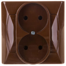AKCENT Gniazdo podwójne b/u brązowe GP-2A/24