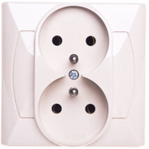 AKCENT Gniazdo podwójne z/u beżowe GP-2AZ/01