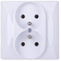 AKCENT Gniazdo podwójne z/u białe GP-2AZ/00