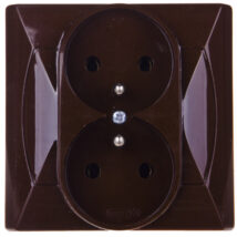 AKCENT Gniazdo podwójne z/u brązowe GP-2AZ/24