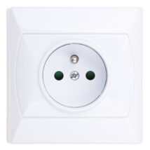 AKCENT Gniazdo pojedyncze z/u z przesłonami białe GP-1AZP/00