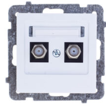 AS Gniazdo antenowe podwójne typu F białe GPA-2GF/m/00