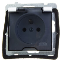 AS Gniazdo bryzgoszczelne z/u IP44 klapka przezroczysta białe GPH-1GZ/m/00/d