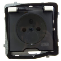 AS Gniazdo bryzgoszczelne z/u IP44 klapka przezroczysta ecru GPH-1GZ/m/27/d