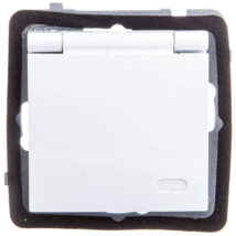 AS Gniazdo bryzgoszczelne z/u IP44 z przesłonami klapka biała GPH-1GZP/m/00/w