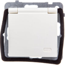 AS Gniazdo bryzgoszczelne z/u IP44 z przesłonami klapka ecru GPH-1GZP/m/27/w