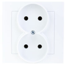 AS Gniazdo podwójne b/u białe GP-2G/00