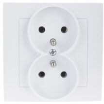 AS Gniazdo podwójne z/u białe GP-2GZ/00