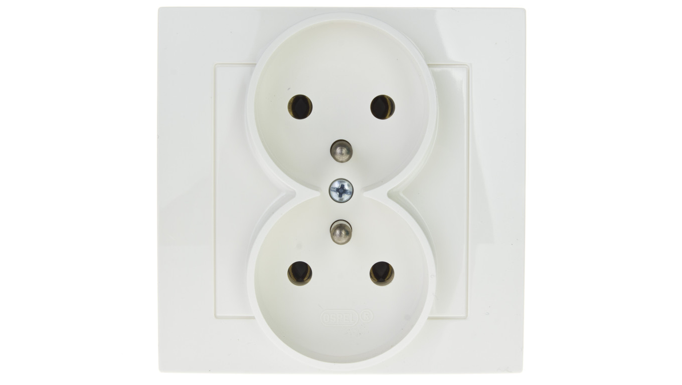 AS Gniazdo podwójne z/u ecru GP-2GZ/27