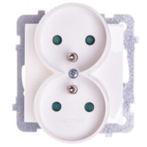 AS Gniazdo podwójne z/u z przesłonami ecru GP-2GRZP/m/27