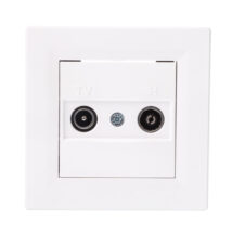 Gniazdo antenowe Asfora RTV końcowe 1dB białe z ramką EPH3300121