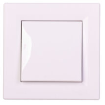 Łącznik Asfora bryzgoszczelny pojedynczy IP44 biały z ramką EPH0100221