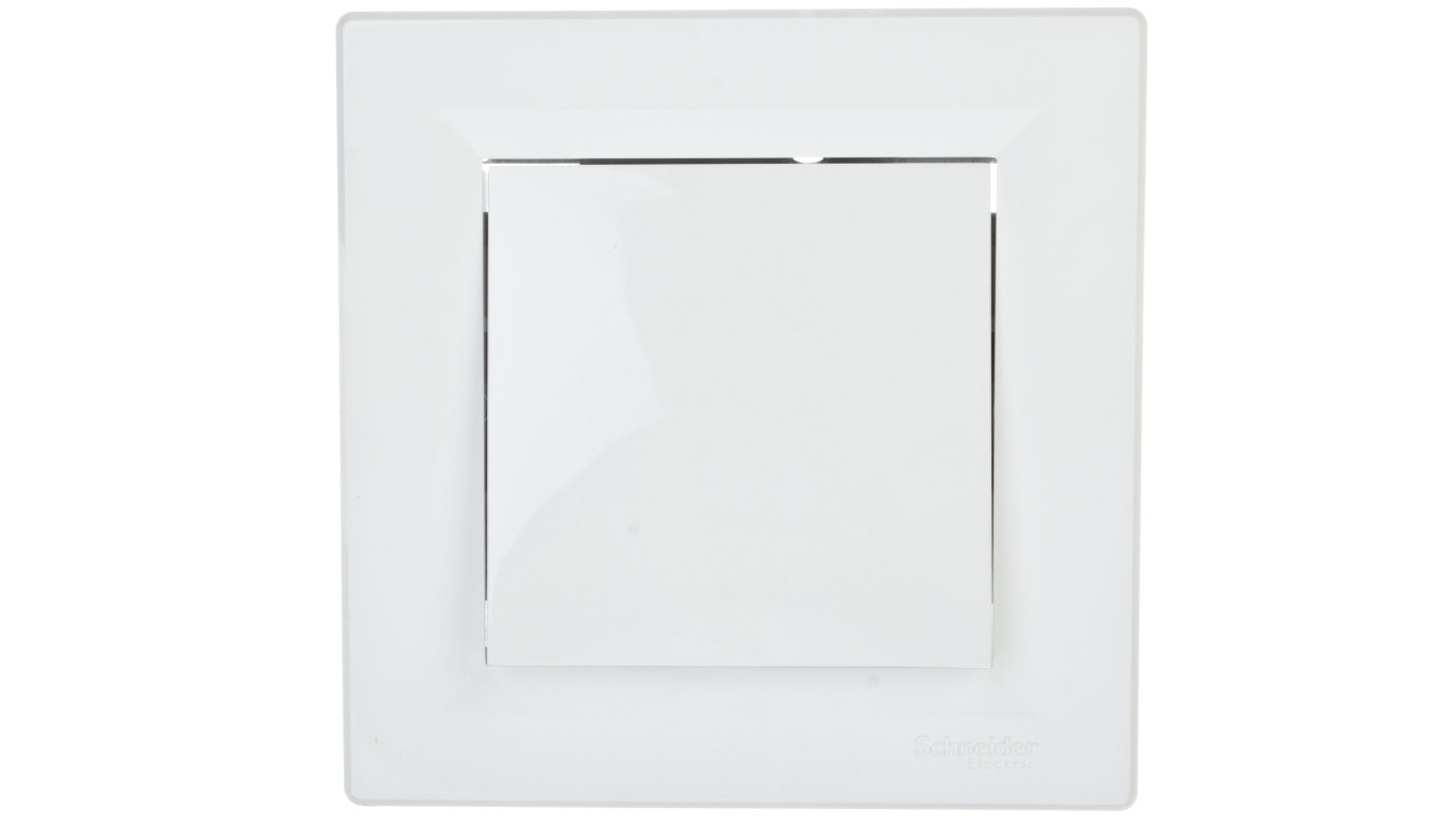 Łącznik Asfora dwubiegunowy jednoklawiszowy zaciski śrubowe biały z ramką EPH0200321