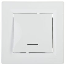 Łącznik Asfora schodowy z podświetleniem zaciski śrubowe biały z ramką EPH1500321