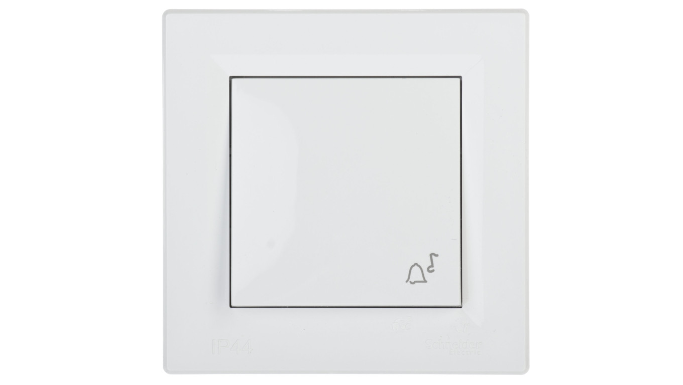 Przycisk Asfora dzwonek IP44 biały z ramką EPH0800221