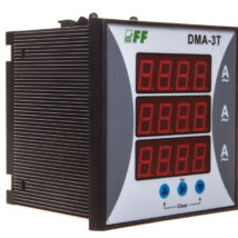 Amperomierz 3-fazowy cyfrowy tablicowy 0-9000A dokładność 1 96x96mm do pracy z przekładnikiem 5A DMA-3T