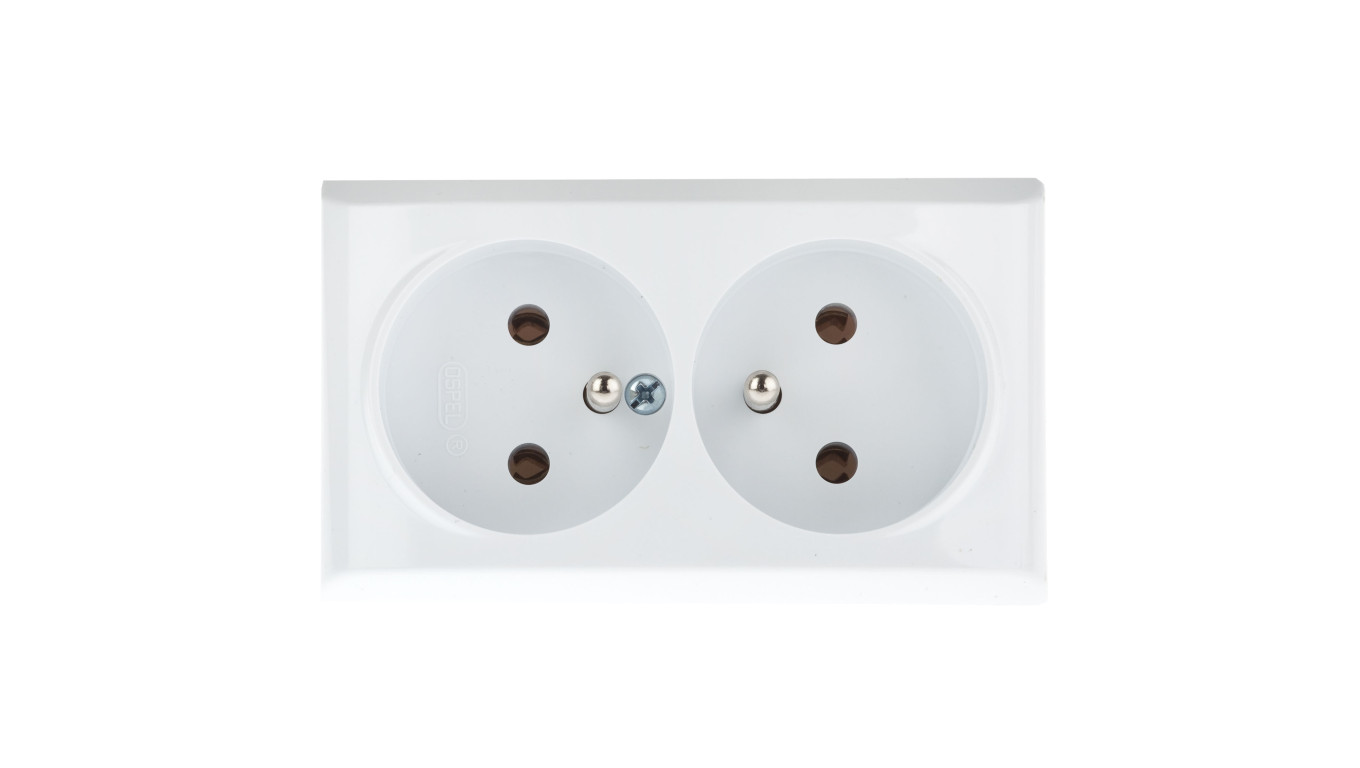 BIS Gniazdo podwójne z/u białe GN-2BZ/00