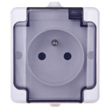 BRYZA Gniazdo hermetyczne pojedyncze z/u IP54 z klapką dymną białe 181432 /20szt./