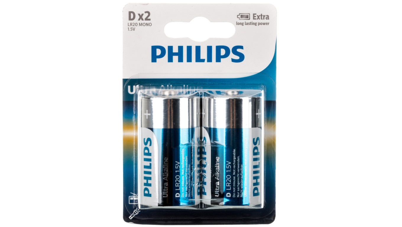 Bateria alkaliczna LR20 / D 1,5V ULTRA ALKALINE LR20E2B/10 /blister 2szt./