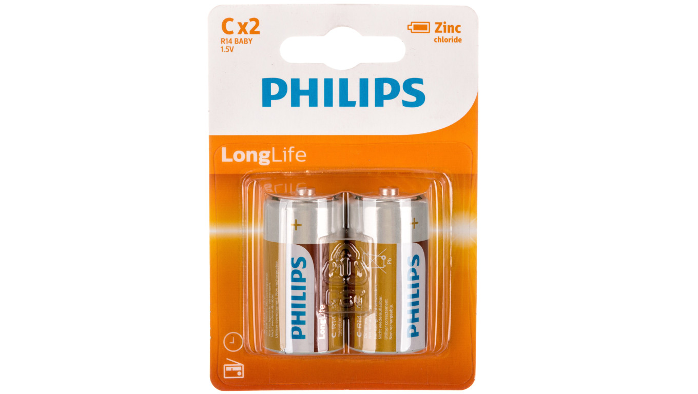 Bateria cynkowo-węglowa R14 / C 1,5V LongLife R14L2B/10 /blister 2szt./