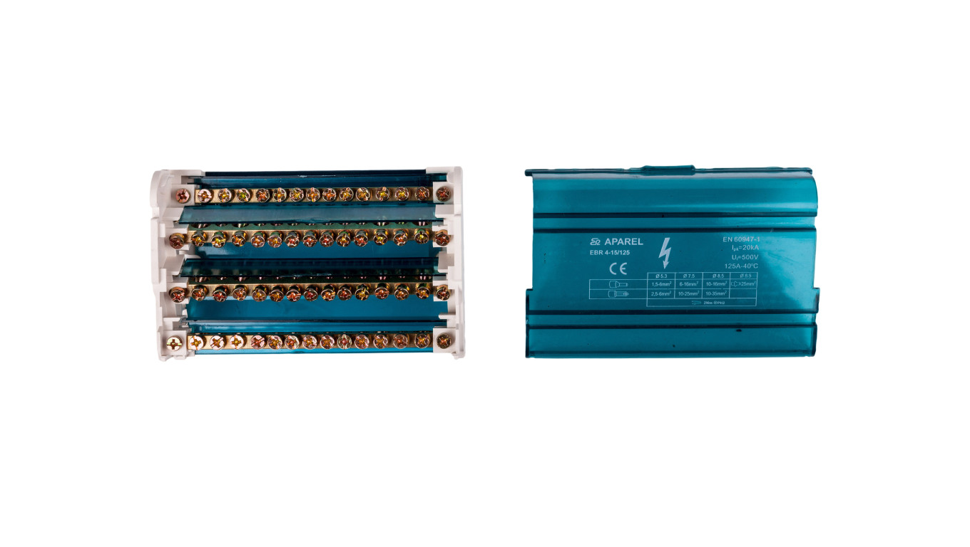 Blok listew rozdzielczych 4-biegunowy 125A EBR 4-15/125 R33RA-02020200301
