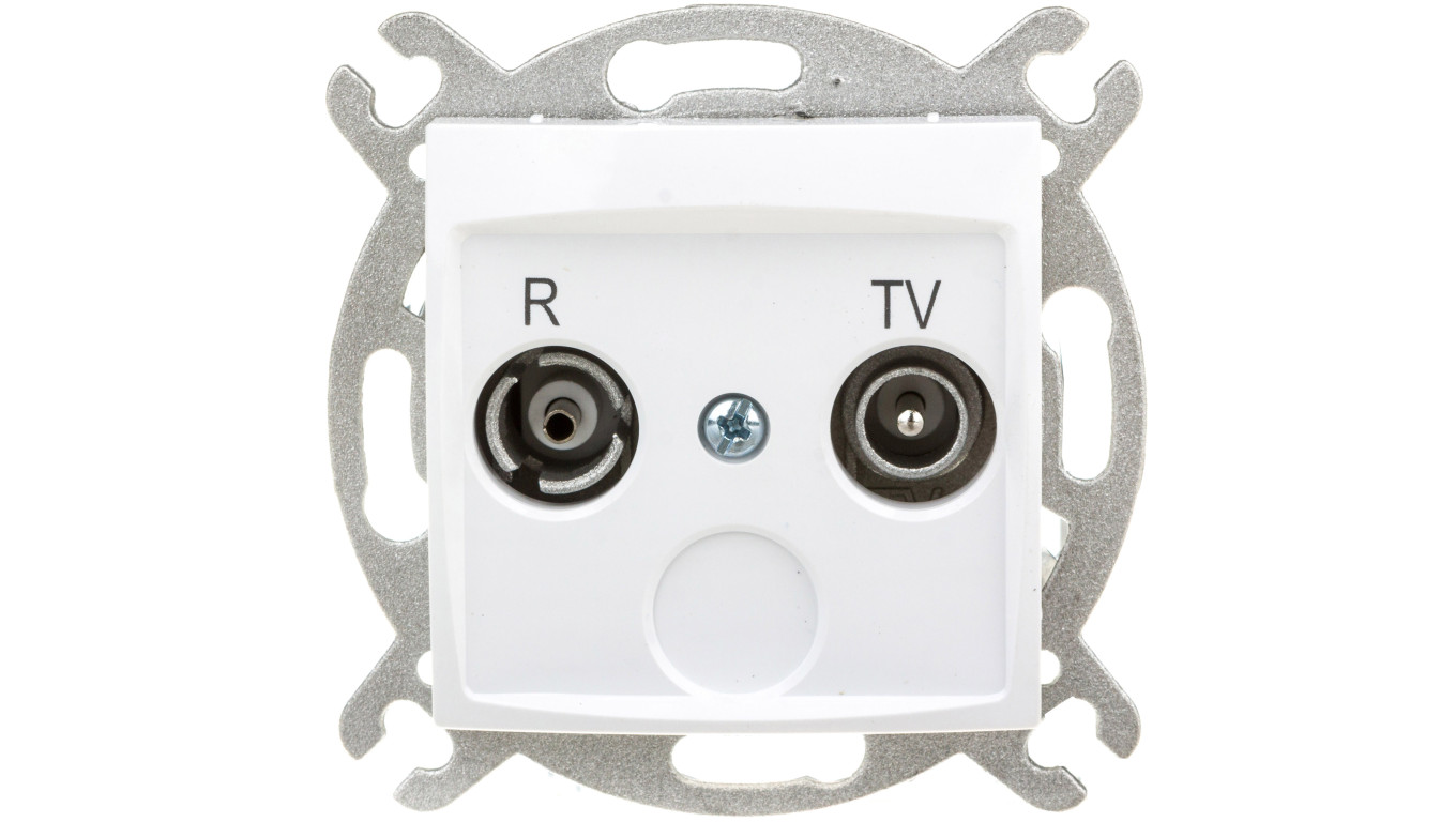 CARLA Gniazdo antenowe R-TV końcowe białe 1752-10