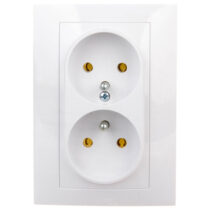 CARLA Gniazdo podwójne z/u białe 1735-00